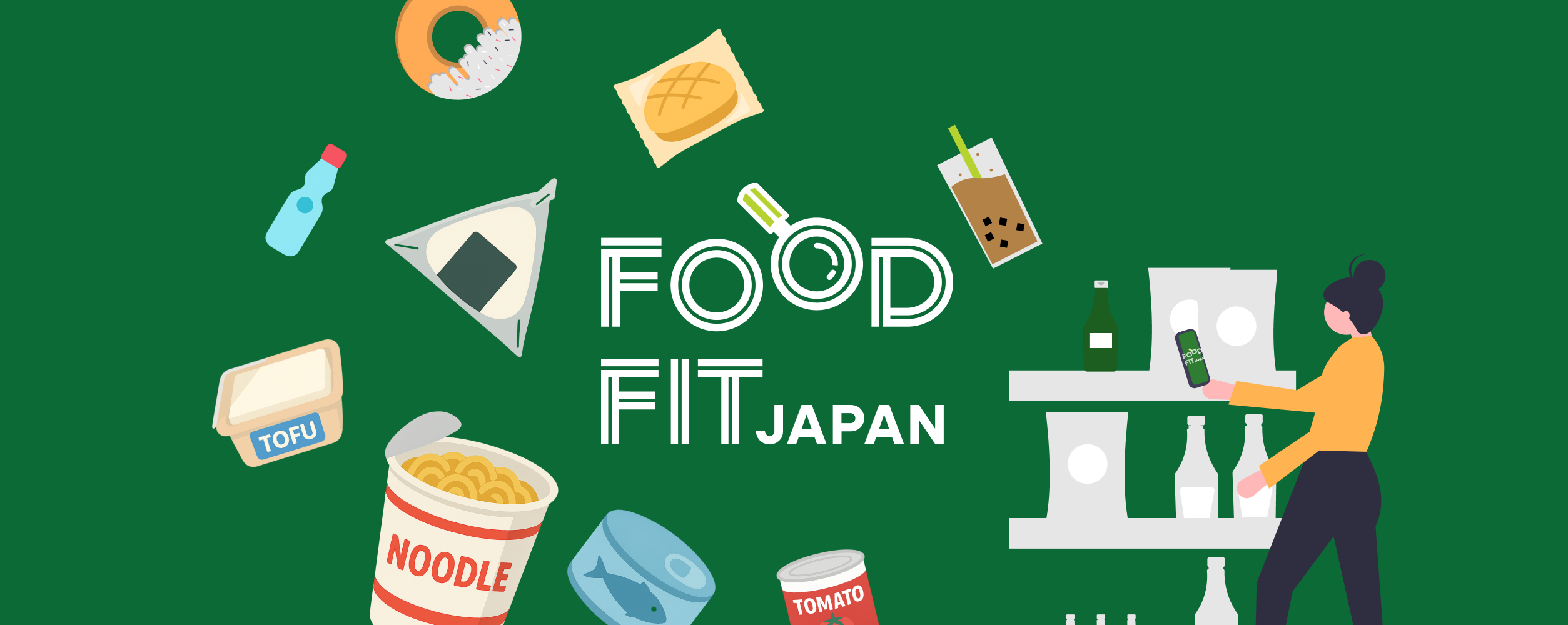 Foodfit Japan app showing food label scanning for dietary restrictions including vegan, halal, and gluten-free options